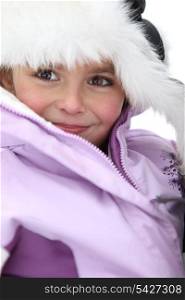 Cute little girl in winter coat