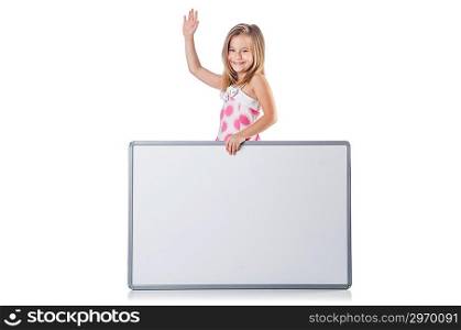 Cute little girl isolated on the white