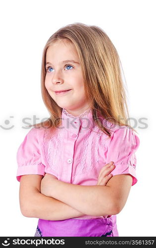 Cute little girl isolated on the white