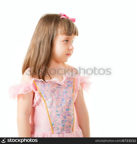 cute little girl isolated on white background