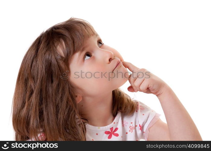 Cute little girl looking thoughtful