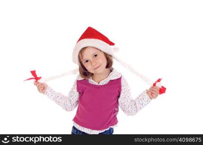 Cute little girl with a christmas hat