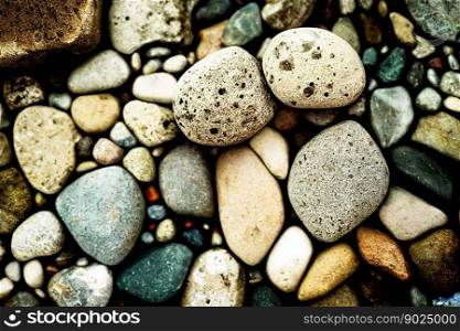 Cute little rock at beach, beautiful Zen stones with different shapes