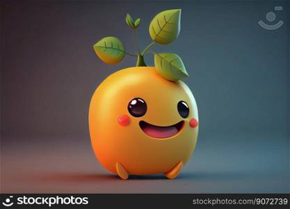 Cute necatrin cartoon character smiling