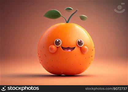 Cute orange cartoon character smiling