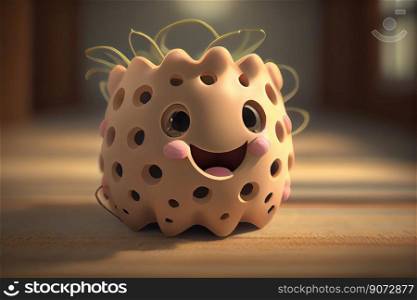 Cute otus root cartoon character smiling