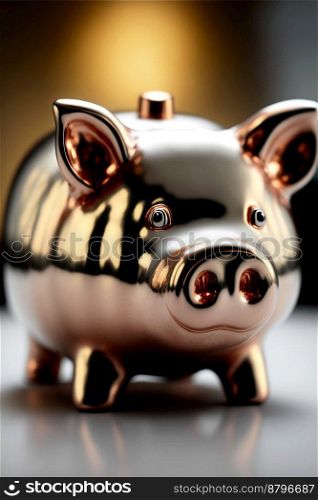 Cute piggy bank Christmas ornament 3d illustrated