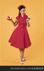 cute pinup girl posing with cupcakes 4