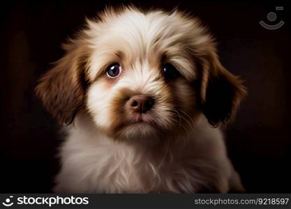 Cute  puppy dog.  Generative AI
