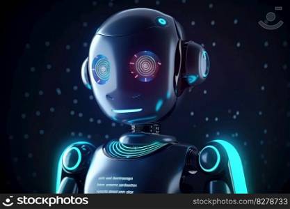 Cute robot character. Chatbot for social media chat. distinct generative AI image.. Cute robot character. Chatbot for social media chat