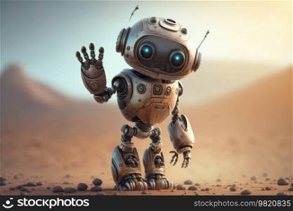 Cute robot. Illustration Generative AI