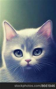 Cute surprised cat 3d illustrated
