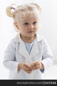 cute toddler with lab coat