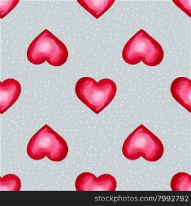 Cute watercolor background Red hearts. Cute watercolor background Red hearts. Trendy pattern for printing on fabric or web