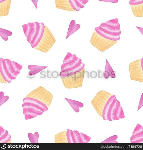 Cute watercolor seamless pattern. Painted girly texture. Textile or wrapping design.. Cute watercolor seamless pattern. Painted girly texture. Textile or wrapping design