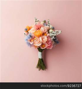 Cute wedding bouquet. Illustration Generative AI 