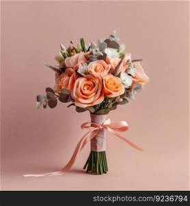 Cute wedding bouquet. Illustration Generative AI
