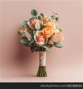 Cute wedding bouquet. Illustration Generative AI 