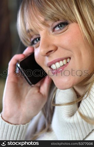 cute woman on the phone