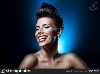 cute woman with crazy smile
