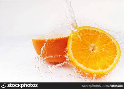 cuted orange with big splash
