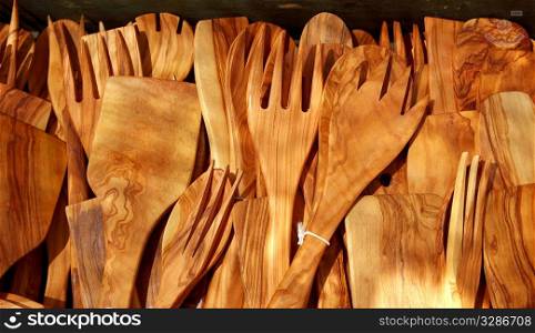 cutlery olive tree wood spanish traditional fork spoon palettes kitchenware