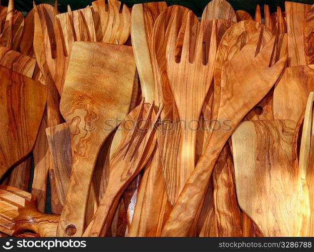 cutlery olive tree wood spanish traditional fork spoon palettes kitchenware