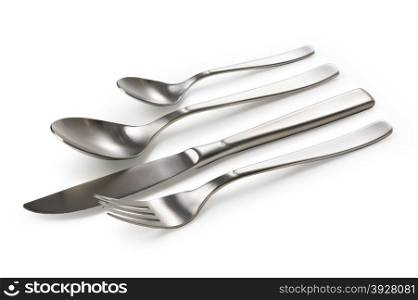 Cutlery set with Fork, Knife and Spoon isolated