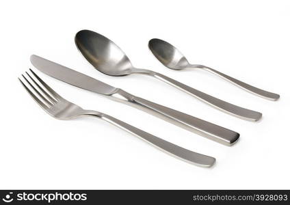 Cutlery set with Fork, Knife and Spoon isolated