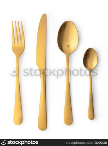 Cutlery set with Fork, Knife and Spoon isolated on white background. Fork, Knife and Spoon