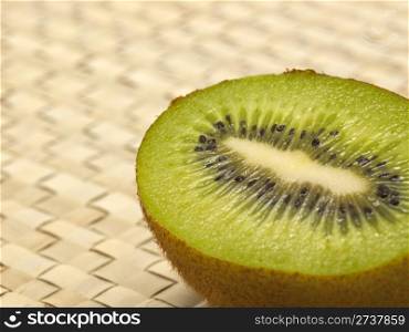 Cutted Kiwi on a tablecloth
