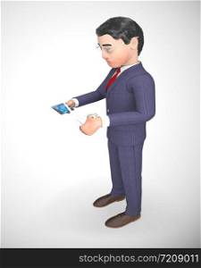 Cutting a credit card to invalidate spending and stop debt. Problems with fraud and overspending - 3d illustration