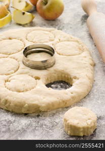 Cutting Apple and Cinnamon Scones