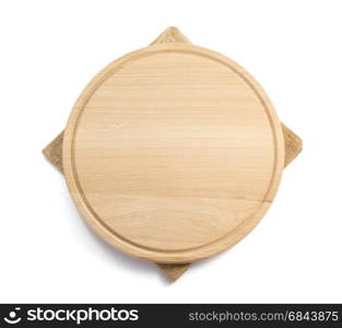 cutting board and napkin. cutting board and napkin on white background