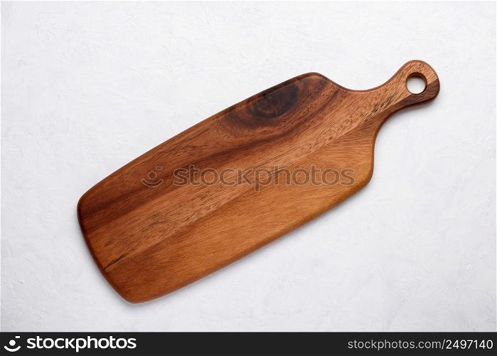 Cutting board on white rustic background