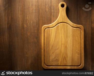 cutting board on wooden background texture