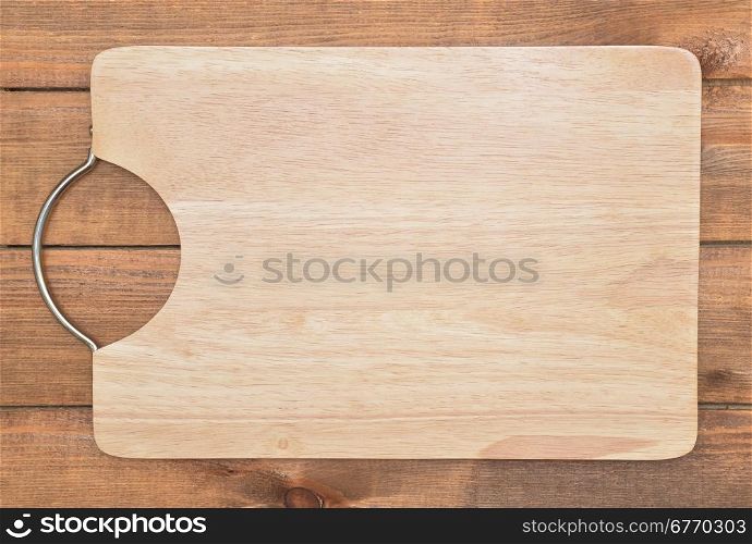 cutting board on wooden table