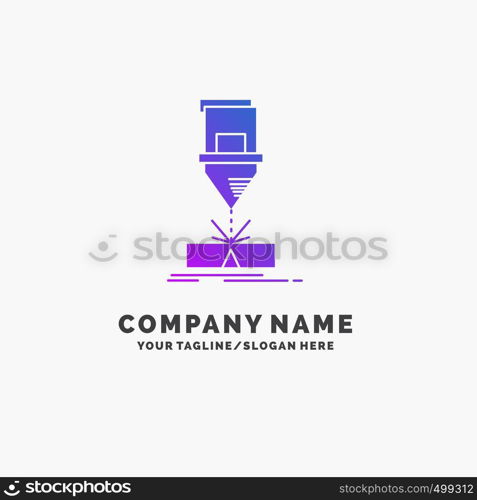 Cutting, engineering, fabrication, laser, steel Purple Business Logo Template. Place for Tagline.. Vector EPS10 Abstract Template background