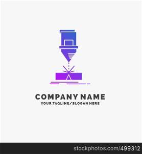 Cutting, engineering, fabrication, laser, steel Purple Business Logo Template. Place for Tagline.. Vector EPS10 Abstract Template background