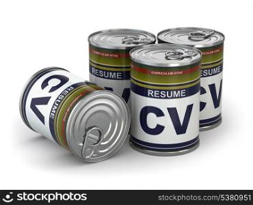 Cv can, Conceptual image of resume. 3d