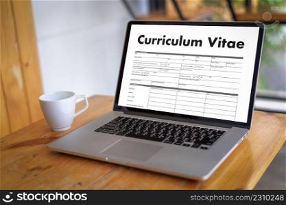 CV - Curriculum Vitae  Job interview concept with business CV resume  , BUSINESS OFFICE BUSINESSMAN WORKING application job