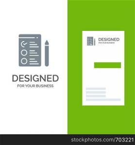 Cv, Job, Job Search Grey Logo Design and Business Card Template
