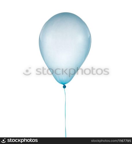 Cyan helium balloon for birthday and celebrations isolated on white background. Cyan balloon for birthday and celebrations isolated on white background