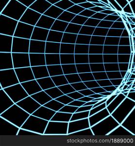 Cyber blue grid Tunnel Vector illustration. Cyber blue grid Tunnel Vector