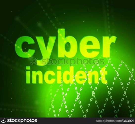 Cyber Incident Words Represent Computer Vulnerability Crime And Threat. Virtual Cybercrime Breach Detected - 3d Illustration