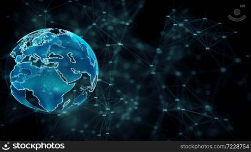 Cyber security Cloud computing big data online storage and Protection Technology network and data connection Concept. Earth element furnished by Nasa
