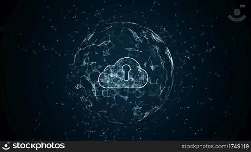 Cyber security digital data network, Technology internet and big data of cloud computing using artificial intelligence, 5g high-speed connection data analysis, Futuristic digital abstract background.
