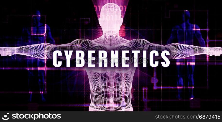 Cybernetics as a Digital Technology Medical Concept Art. Cybernetics