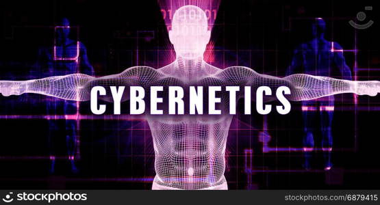 Cybernetics as a Digital Technology Medical Concept Art. Cybernetics