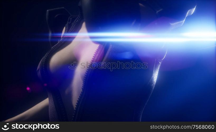 cyberpank young woman, futuristic style